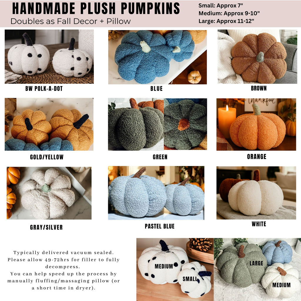 Blair Pumpkin II - Hand Made Pumpkin Shaped Pillows/Decorative Cushions